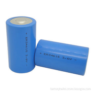 Li-SOCl2 Battery in Type D, ER34615 with 3.6V DC Voltage and 19Ah Capacity, Used for Meters